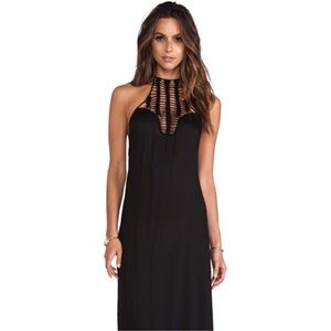 Acacia Swimwear 100% Silk Black Moscow Maxi Dress